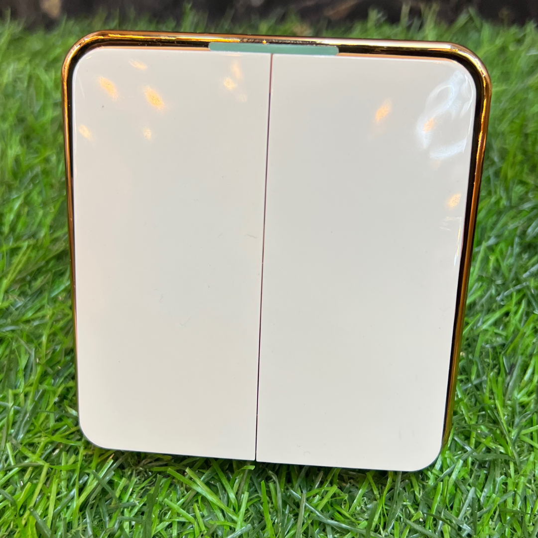 Luxury 2gang 2way Gold & White Switch